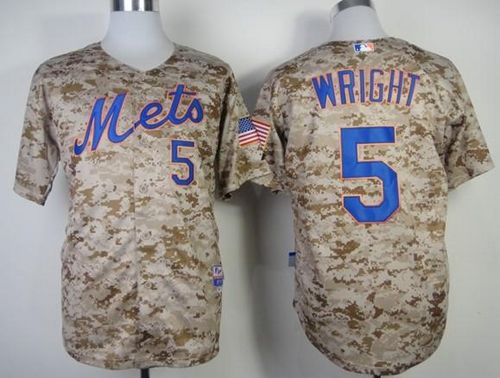 Mets #5 David Wright Alternate Camo Cool Base Stitched MLB Jersey - Click Image to Close